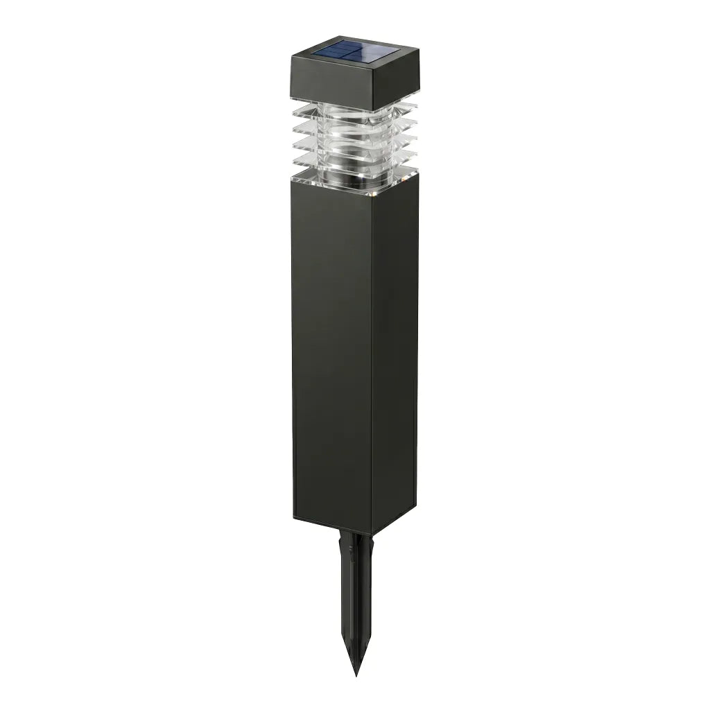 Borne Solaire Diffuseur à Lamelles - Noir Mat
