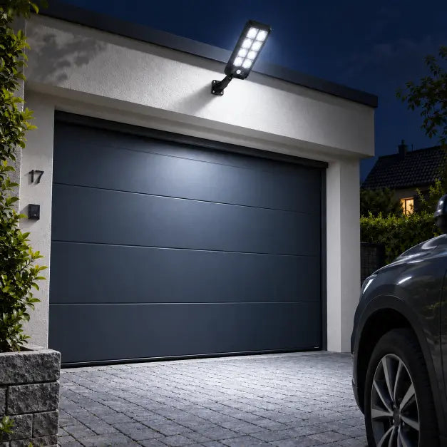 Lampadaire Solaire Mural 8 Optiques - 300 Lumens