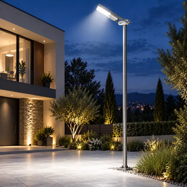 Lampadaire Solaire Mural Aluminium Orientable - 650 Lumens