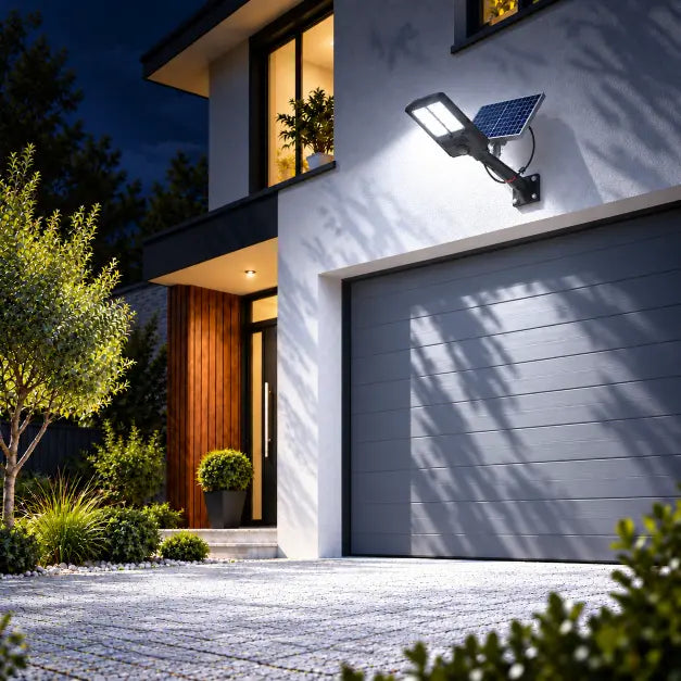 Lampadaire Solaire Puissant Double Panneau - 2000 Lumens