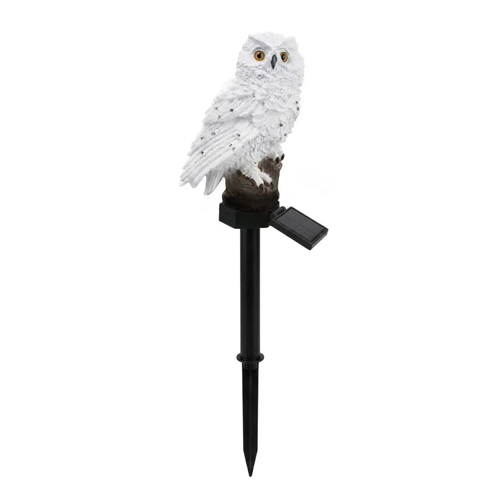 Lampe Solaire de Jardin Hibou Perché - Blanc