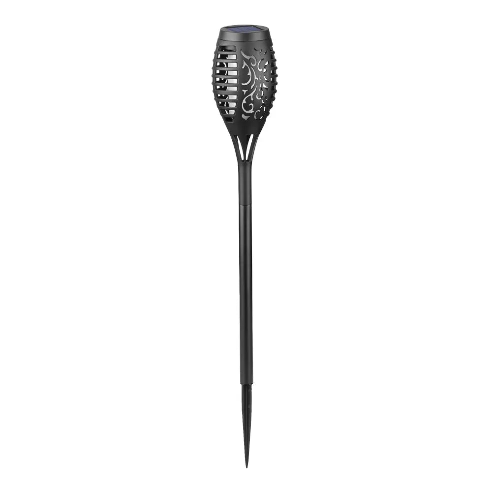 Torche Solaire de Jardin Effet Flamme - Noir Mat