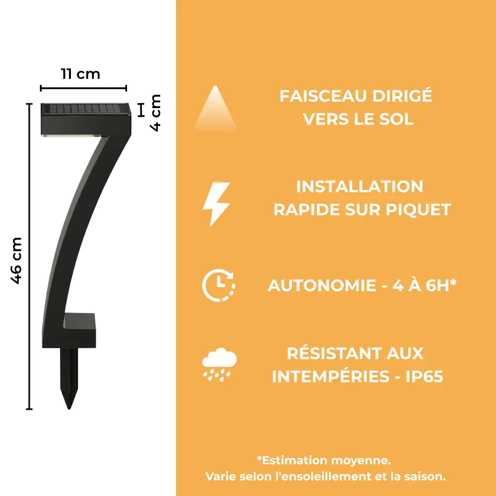 Borne Solaire Design en "7" - Noir