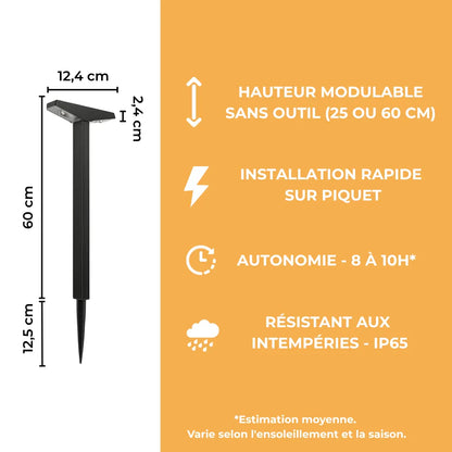 Borne Solaire Design en T - Hauteur Modulable