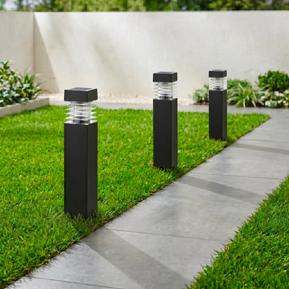 Borne Solaire Diffuseur à Lamelles - Noir Mat