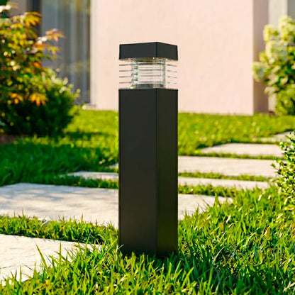 Borne Solaire Diffuseur à Lamelles - Noir Mat