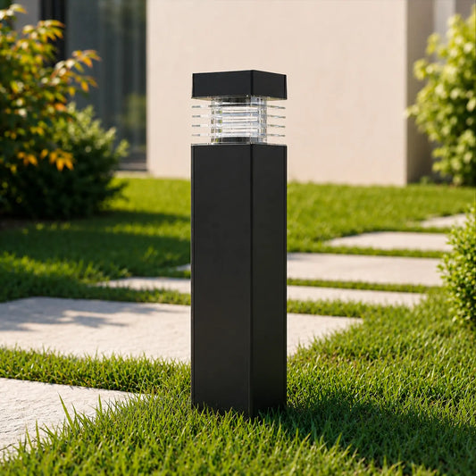 Borne Solaire Diffuseur à Lamelles - Noir Mat