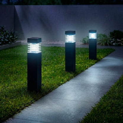 Borne Solaire Diffuseur à Lamelles - Noir Mat