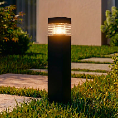 Borne Solaire Diffuseur à Lamelles - Noir Mat