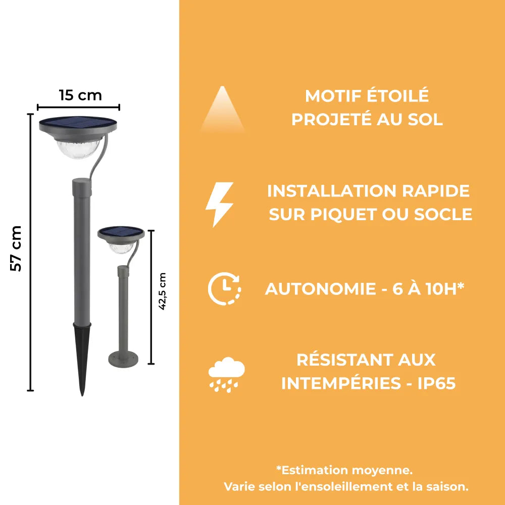Borne Solaire Disque Rayonnant - Double Installation