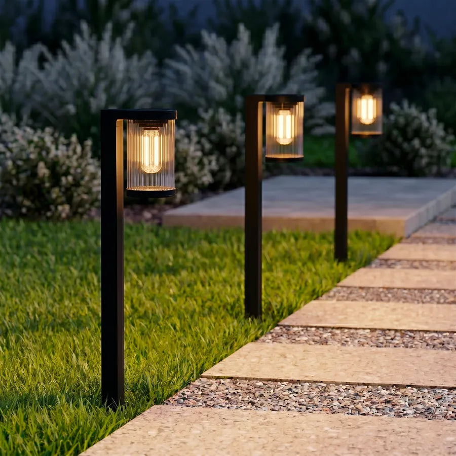 Borne Solaire Filament LED - Diffuseur Cannelé