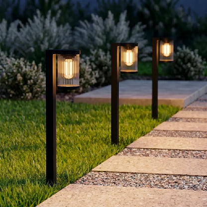 Borne Solaire Filament LED - Diffuseur Cannelé