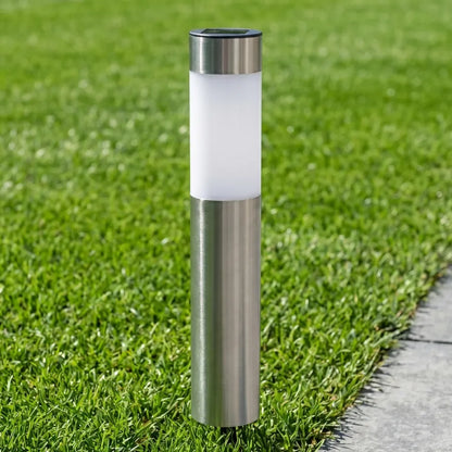 Borne Solaire Inox Brossé - Silhouette Cylindrique