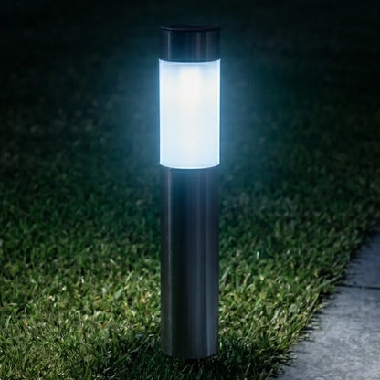 Borne Solaire Inox Brossé - Silhouette Cylindrique