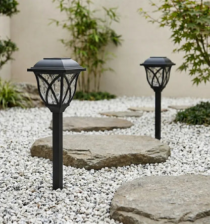 Borne Solaire Lanterne Victorienne - Noir Mat