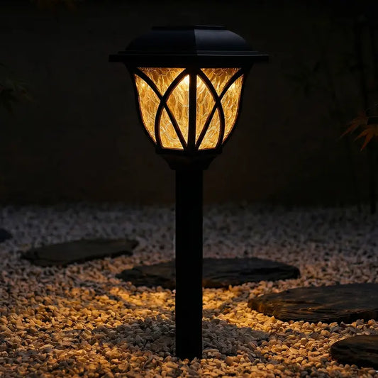 Borne Solaire Lanterne Victorienne - Noir Mat