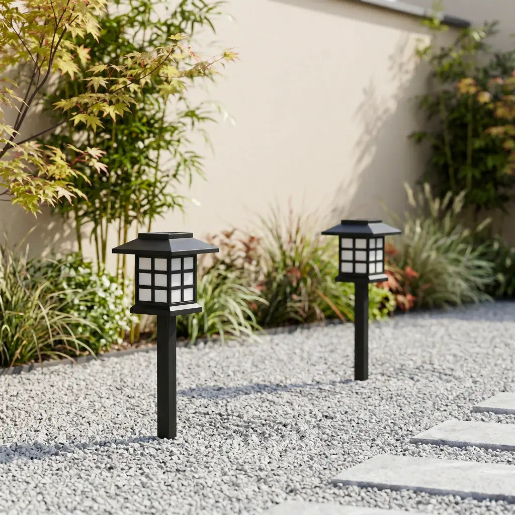 Borne Solaire Pagode Japonaise - Noir Mat