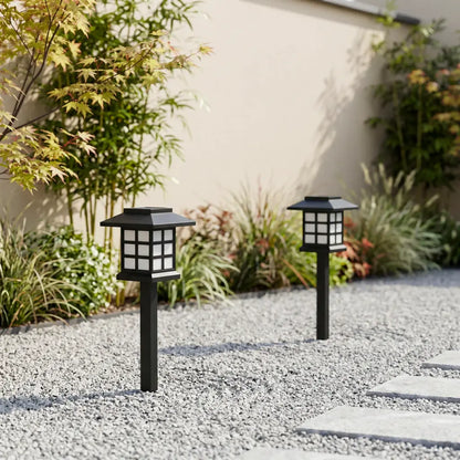 Borne Solaire Pagode Japonaise - Noir Mat