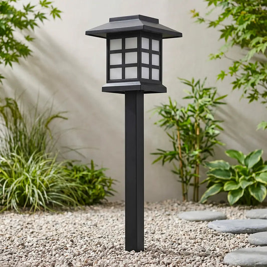 Borne Solaire Pagode Japonaise - Noir Mat