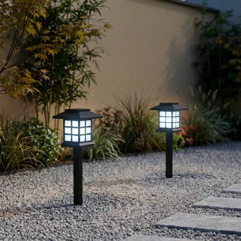 Borne Solaire Pagode Japonaise - Noir Mat