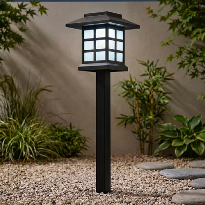 Borne Solaire Pagode Japonaise - Noir Mat