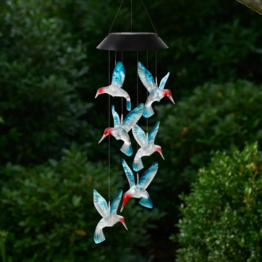 Carillon Solaire de Jardin 6 Colibris - Multicolore