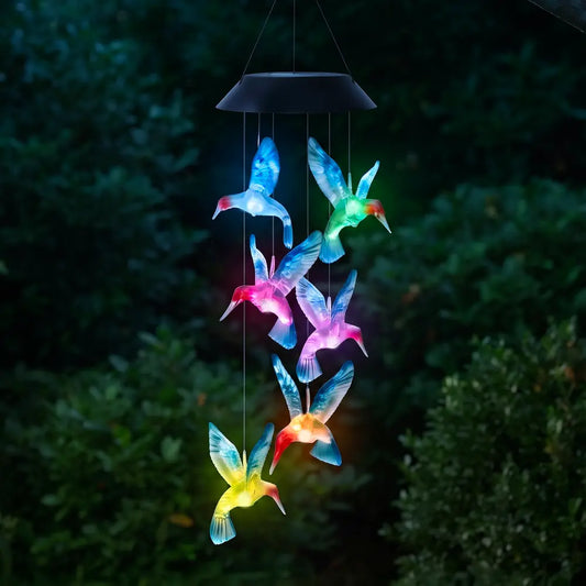 Carillon Solaire de Jardin 6 Colibris - Multicolore