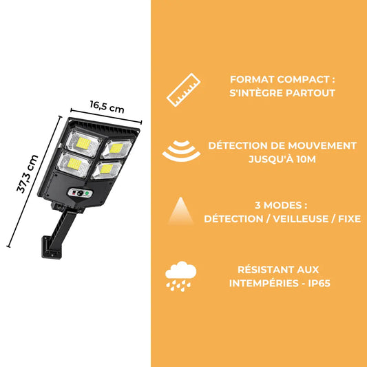 Lampadaire Solaire Mural Compact - 450 Lumens