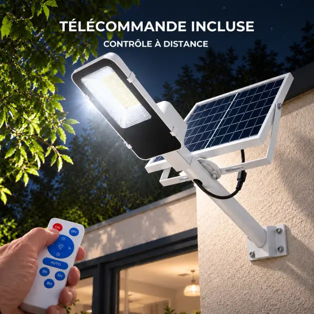 Lampadaire Solaire Panneau Déporté - 700 Lumens