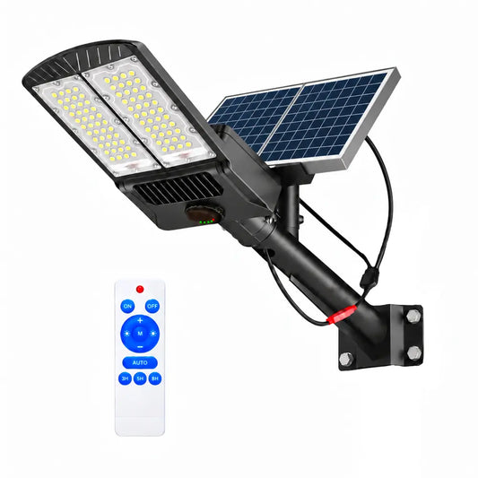 Lampadaire Solaire Puissant Double Panneau - 2000 Lumens