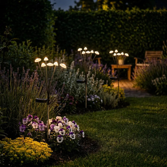 Lampe Solaire de Jardin Champignon - Tiges Oscillantes