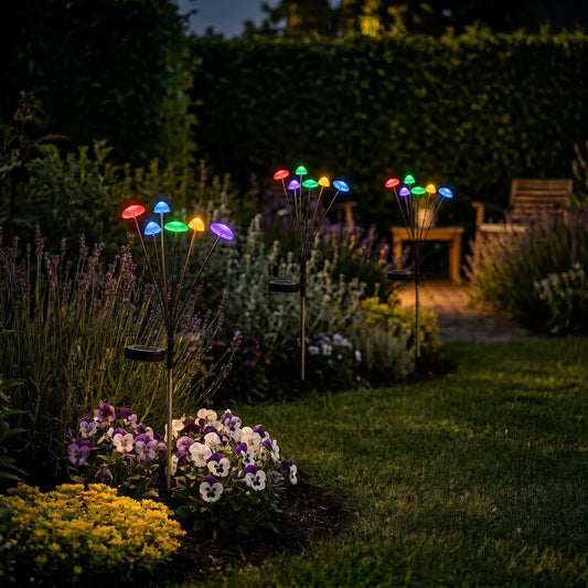 Lampe Solaire de Jardin Champignon - Tiges Oscillantes