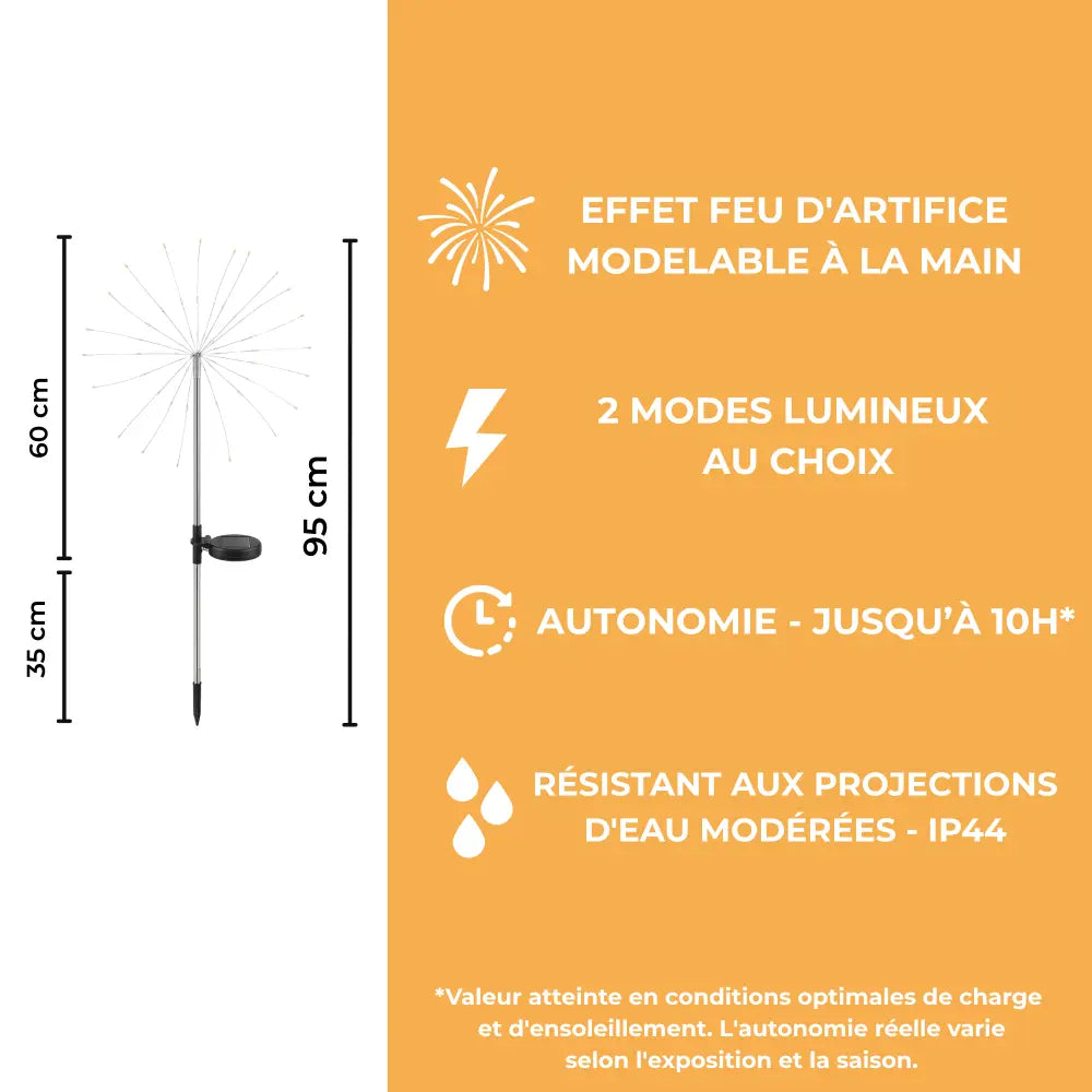 Lampe Solaire de Jardin Feu d’Artifice