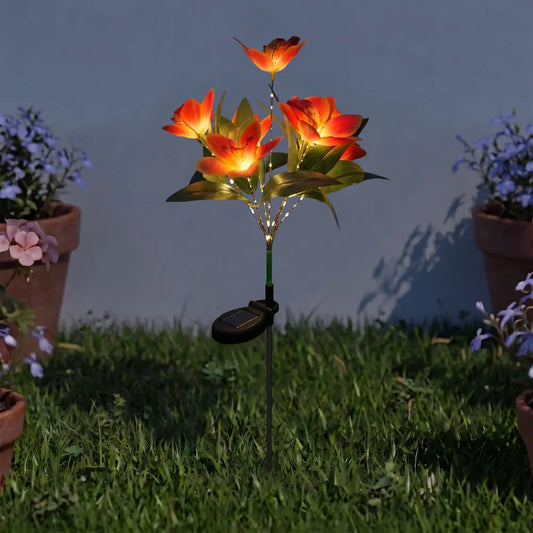 Lampe Solaire de Jardin Orchidée - 7 Têtes