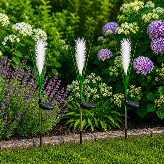 Lampe Solaire de Jardin Roseau - Fibre Optique