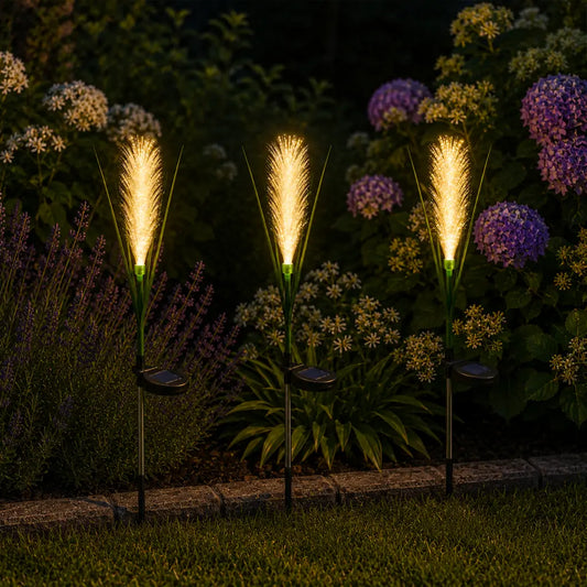 Lampe Solaire de Jardin Roseau - Fibre Optique