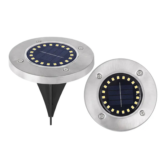 Spot Solaire Disque Inox - 20 LED